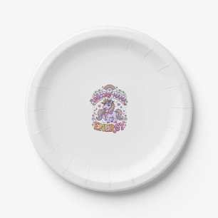 Unicorn Mama Energy Colourful Zazzle Design_1 Paper Plate