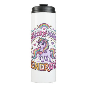Unicorn Mama Energy Colourful Zazzle Design_1 Thermal Tumbler