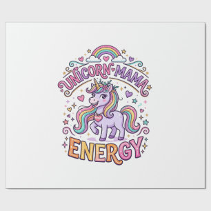 Unicorn Mama Energy Colourful Zazzle Design_1 Wrapping Paper