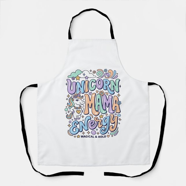 Unicorn Mama Energy Kawaii Vector Design_1 Apron (Front)