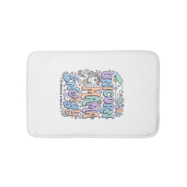 Unicorn Mama Energy Kawaii Vector Design_1 Bath Mat (Front)