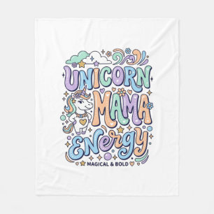 Unicorn Mama Energy Kawaii Vector Design_1 Fleece Blanket
