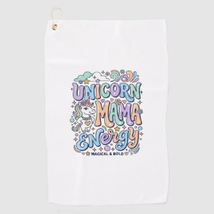 Unicorn Mama Energy Kawaii Vector Design_1 Golf Towel