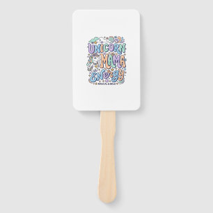 Unicorn Mama Energy Kawaii Vector Design_1 Hand Fan