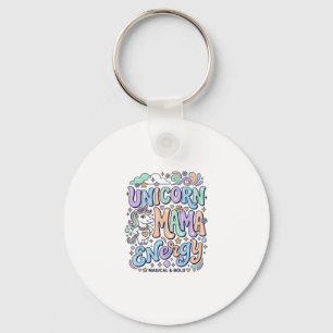 Unicorn Mama Energy Kawaii Vector Design_1 Key Ring