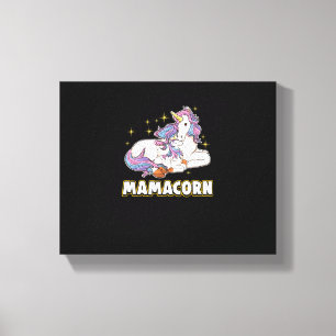Unicorn Mamacorn Mom Mother Cute T-Shirt Canvas Print