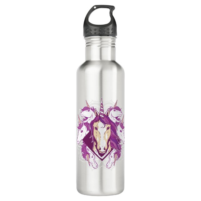 Unicorn mandala 710 ml water bottle (Front)