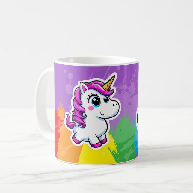 Unicorn map cup rainbow (Front Left)