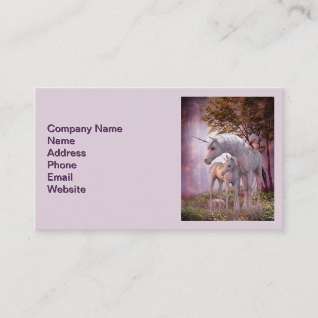 Unicorn Mare and Foal Business Card (Front)