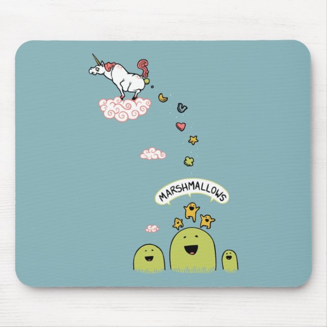 Unicorn Marshmallows Mouse Mat (Front)