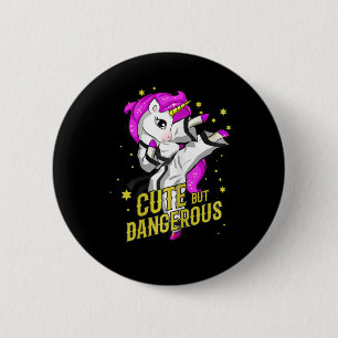 Unicorn Martial Arts Girl Gift 6 Cm Round Badge