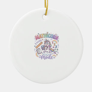 Unicorn Mathicorn Mode Adorable Typography Design_ Ceramic Tree Decoration