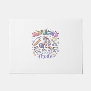 Unicorn Mathicorn Mode Adorable Typography Design_ Doormat