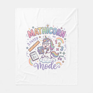 Unicorn Mathicorn Mode Adorable Typography Design_ Fleece Blanket