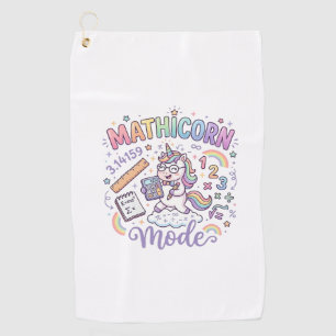 Unicorn Mathicorn Mode Adorable Typography Design_ Golf Towel