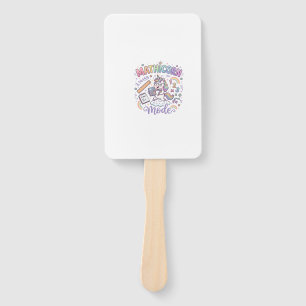 Unicorn Mathicorn Mode Adorable Typography Design_ Hand Fan