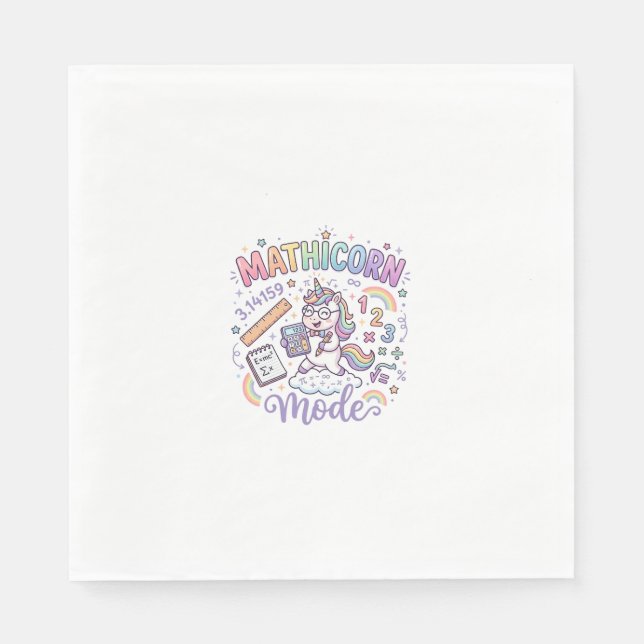 Unicorn Mathicorn Mode Adorable Typography Design_ Napkin (Front)