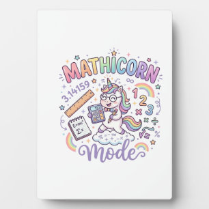 Unicorn Mathicorn Mode Adorable Typography Design_ Plaque