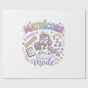 Unicorn Mathicorn Mode Adorable Typography Design_ Wrapping Paper