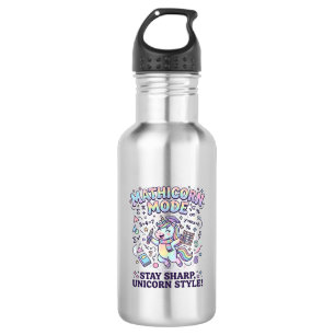 Unicorn Mathicorn Mode Charming White Background D 532 Ml Water Bottle