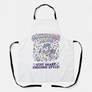 Unicorn Mathicorn Mode Charming White Background D Apron