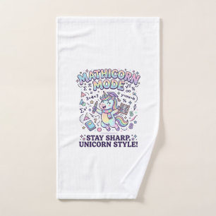 Unicorn Mathicorn Mode Charming White Background D Hand Towel