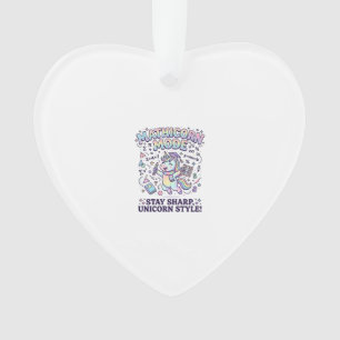 Unicorn Mathicorn Mode Charming White Background D Ornament