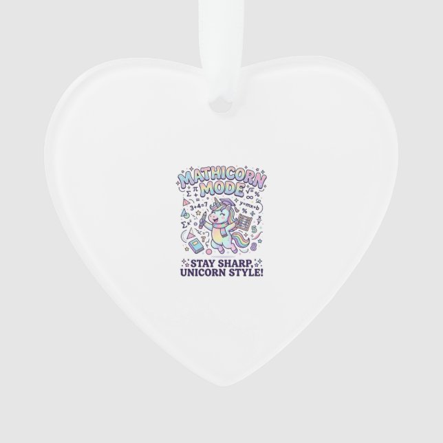 Unicorn Mathicorn Mode Charming White Background D Ornament (Front)