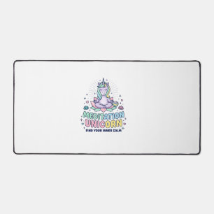 Unicorn Meditation Unicorn Bold Typography T-Shirt Desk Mat