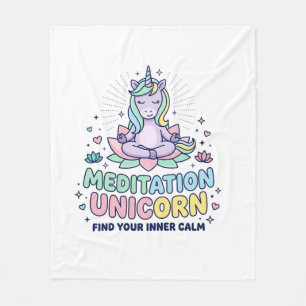 Unicorn Meditation Unicorn Bold Typography T-Shirt Fleece Blanket
