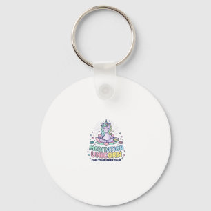 Unicorn Meditation Unicorn Bold Typography T-Shirt Key Ring