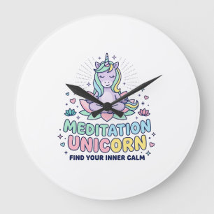 Unicorn Meditation Unicorn Bold Typography T-Shirt Large Clock