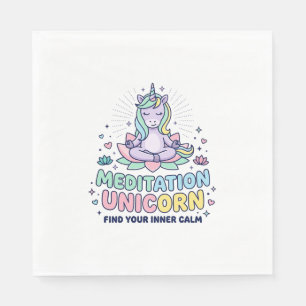 Unicorn Meditation Unicorn Bold Typography T-Shirt Napkin