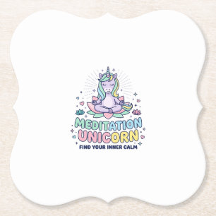 Unicorn Meditation Unicorn Bold Typography T-Shirt Paper Coaster