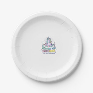 Unicorn Meditation Unicorn Bold Typography T-Shirt Paper Plate