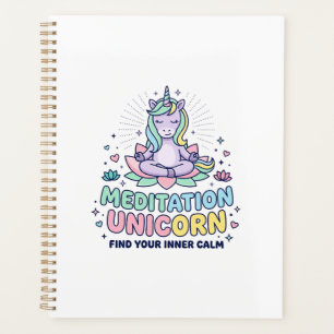 Unicorn Meditation Unicorn Bold Typography T-Shirt Planner