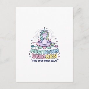 Unicorn Meditation Unicorn Bold Typography T-Shirt Postcard