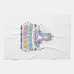 Unicorn Meditation Unicorn Bold Typography T-Shirt Tea Towel