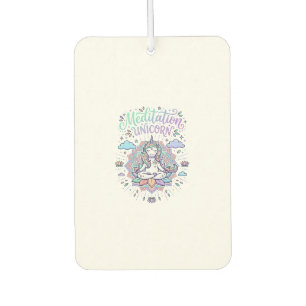 Unicorn Meditation Unicorn White Background Vector Car Air Freshener
