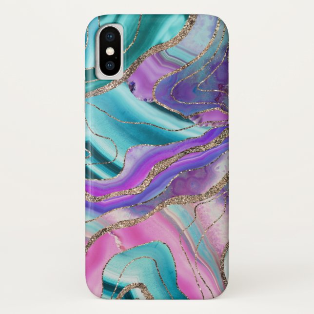 Unicorn Mermaid Agate Glitter Glam #1 #marble Case-Mate iPhone Case (Back)