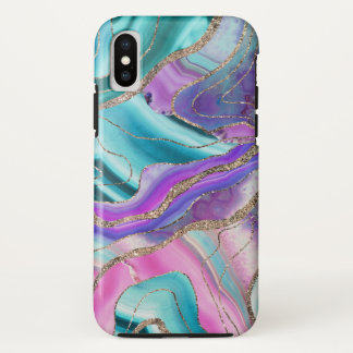 Unicorn Mermaid Agate Glitter Glam #1 #marble iPhone X Case
