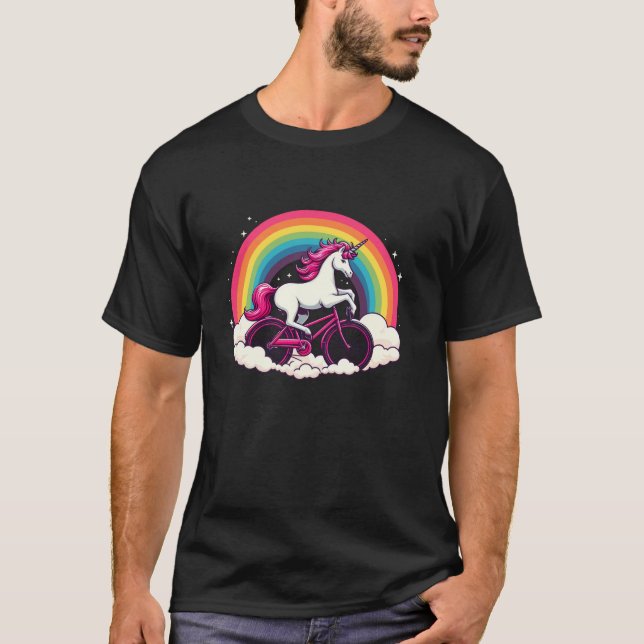 Unicorn Mermaid Riding Monster Truck Birthday Part T-Shirt (Front)