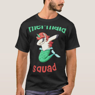 Unicorn Mermaid Squad Dabbing Kids Womens T-Shirt