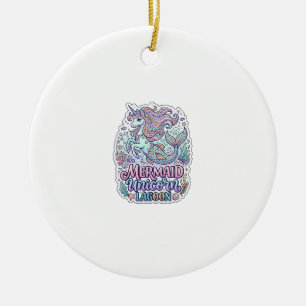 Unicorn Mermaid Unicorn Lagoon Graphic Design Zazz Ceramic Tree Decoration