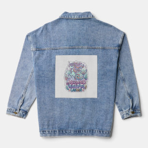 Unicorn Mermaid Unicorn Lagoon Graphic Design Zazz Denim Jacket