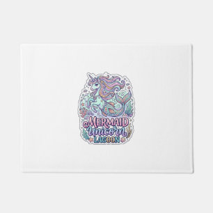 Unicorn Mermaid Unicorn Lagoon Graphic Design Zazz Doormat