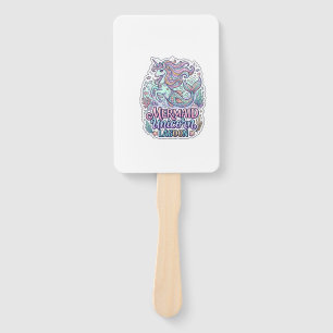 Unicorn Mermaid Unicorn Lagoon Graphic Design Zazz Hand Fan