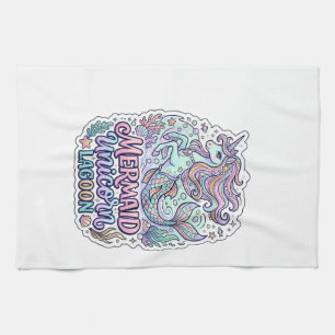 Unicorn Mermaid Unicorn Lagoon Graphic Design Zazz Tea Towel