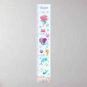 Unicorn Mermaids Growth Chart Medium Skin Tone