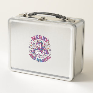 Unicorn Merry and Magical Metal Lunch Box